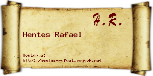 Hentes Rafael névjegykártya